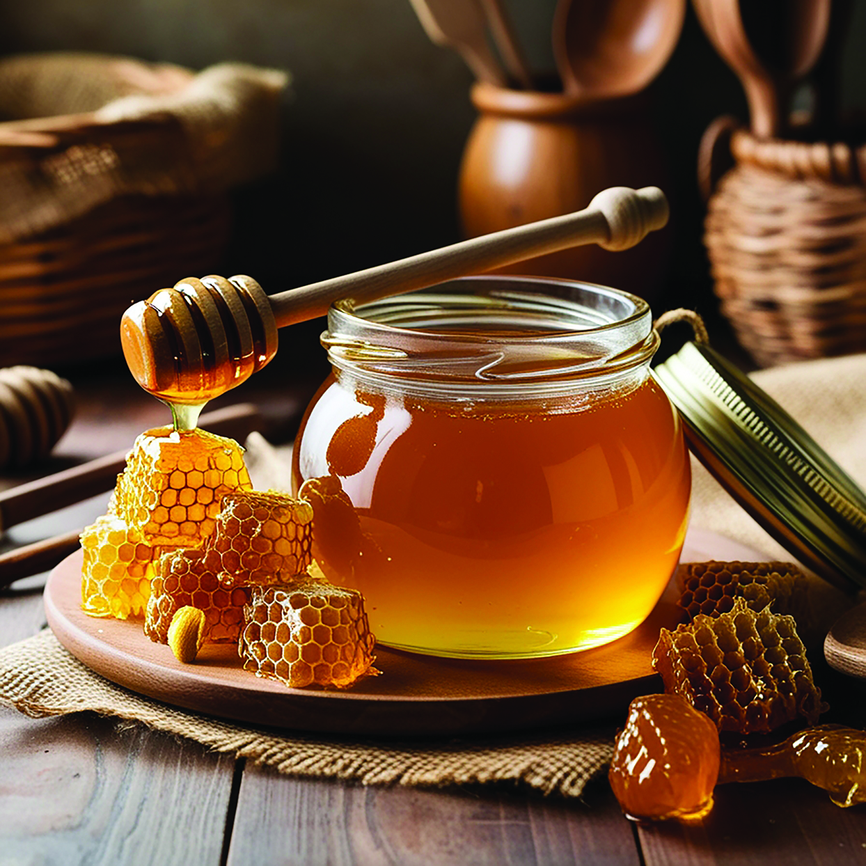 natural organic honey golden color